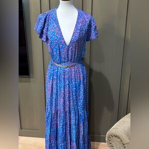 Melissa Odabash Blue and Purple Tiered Sundress